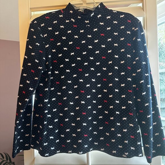 Croft & Barrow Scotty Polka Dot Longsleeve Turtleneck Women's L - Picture 5 of 5